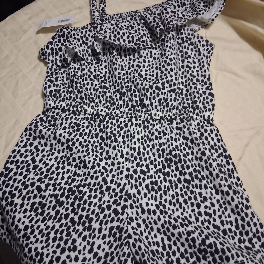 Old Navy Black and White Polka Dot Kids Bodysuit